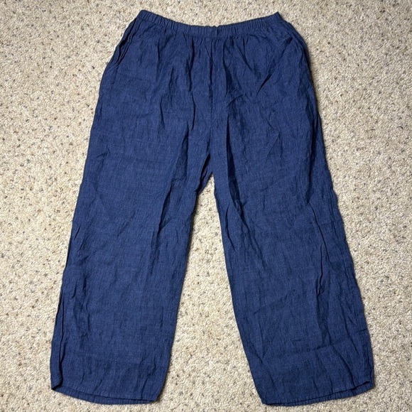 Flax Pants - Flax Sociable Flood Wide Leg Linen Large with pockets pants